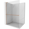 Mexen Kioto+ L paroi de douche avec étagère Walk-in 100 x 200 cm, transparent, cuivre brossé - 800-100-123-65-00