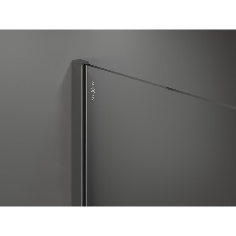 Mexen Kioto+ paroi de douche avec étagère Walk-in 130 x 200 cm, miroir, gun metal - 800-130-121-95-50