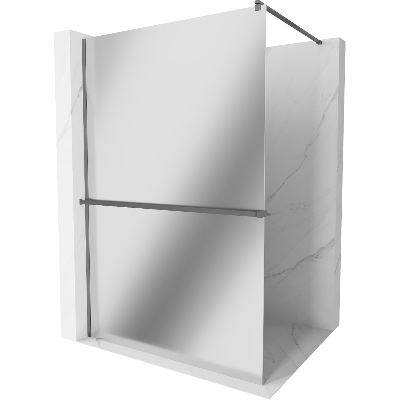 Mexen Kioto+ paroi de douche avec étagère Walk-in 140 x 200 cm, miroir, métal canon - 800-140-121-95-50