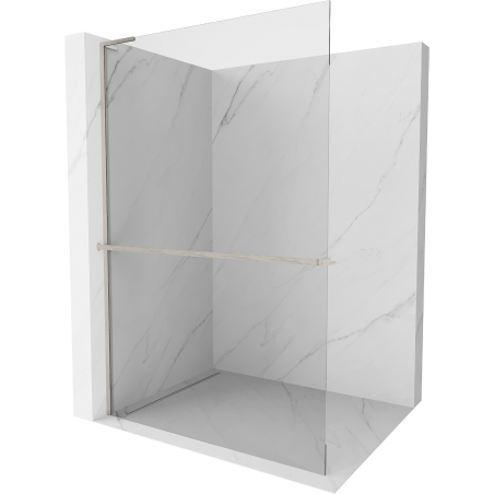 Mexen Kioto+ L paroi de douche avec étagère Walk-in 85 x 200 cm, transparent, nickel brossé - 800-085-123-97-00