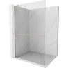 Mexen Kioto+ L paroi de douche avec étagère Walk-in 85 x 200 cm, transparent, nickel brossé - 800-085-123-97-00