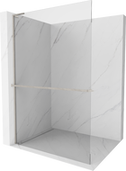 Mexen Kioto+ L paroi de douche avec étagère Walk-in 85 x 200 cm, transparent, nickel brossé - 800-085-123-97-00
