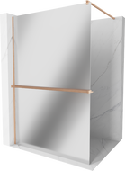 Mexen Kioto+ paroi de douche avec étagère Walk-in 100 x 200 cm, miroir, cuivre brossé - 800-100-121-65-50