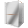 Mexen Kioto+ paroi de douche avec étagère Walk-in 140 x 200 cm, miroir, laiton brossé - 800-140-121-65-50