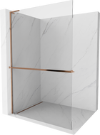 Mexen Kioto+ L paroi de douche avec étagère Walk-in 95 x 200 cm, transparent, or rose - 800-095-123-60-00