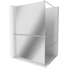 Mexen Kioto+ paroi de douche avec étagère Walk-in 140 x 200 cm, miroir, nickel brossé - 800-140-121-97-50