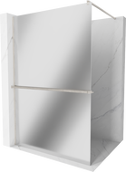 Mexen Kioto+ paroi de douche avec étagère Walk-in 140 x 200 cm, miroir, nickel brossé - 800-140-121-97-50