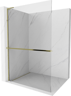 Mexen Kioto+ L paroi de douche avec étagère Walk-in 70 x 200 cm, transparent, doré - 800-070-123-50-00