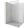 Mexen Kioto+ L paroi de douche avec étagère Walk-in 60 x 200 cm, transparente, dorée brossée - 800-060-123-55-00