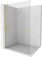 Mexen Kioto+ L paroi de douche avec étagère Walk-in 75 x 200 cm, transparent, or brossé - 800-075-123-55-00