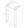 Mexen Kioto paroi de douche autonome 140 x 30 x 30 cm, motif noir, noir - 800-140-030-222-70-70-030