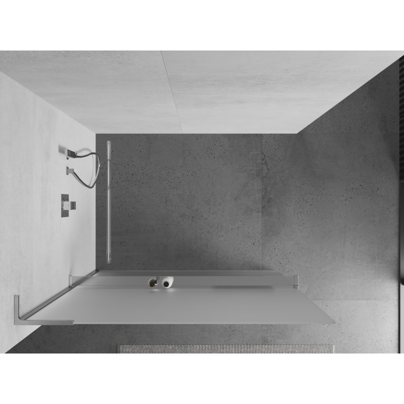 Mexen Kioto+ L paroi de douche avec étagère Walk-in 90 x 200 cm, givre, chrome - 800-090-123-01-30