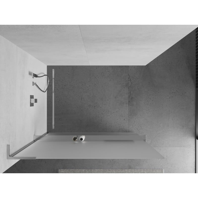 Mexen Kioto+ L paroi de douche avec étagère Walk-in 70 x 200 cm, verre dépoli, chrome - 800-070-123-01-30