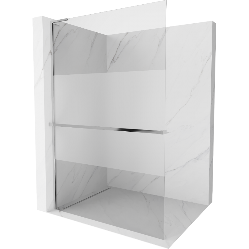 Mexen Kioto+ L paroi de douche avec étagère Walk-in 70 x 200 cm, transparent/figé, chrome - 800-070-123-01-35