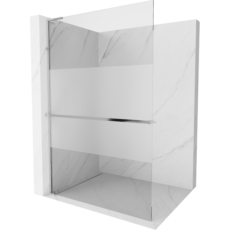 Mexen Kioto+ L paroi de douche avec étagère Walk-in 100 x 200 cm, transparent/givré, chrome - 800-100-123-01-35