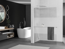Mexen Kioto+ L cloison de douche avec étagère Walk-in 120 x 200 cm, transparent/givre, chrome - 800-120-123-01-35