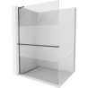 Mexen Kioto+ L paroi de douche avec étagère Walk-in 70 x 200 cm, transparent/opaque, gris gun brossé - 800-070-123-66-35