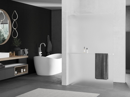 Mexen Kioto+ L paroi de douche avec étagère Walk-in 70 x 200 cm, givrée, blanche - 800-070-123-20-30