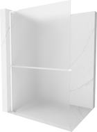 Mexen Kioto+ L paroi de douche avec étagère Walk-in 100 x 200 cm, givrée, blanche - 800-100-123-20-30