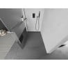 Mexen Kioto+ L paroi de douche avec étagère Walk-in 80 x 200 cm, transparent/verre dépoli, gun metal - 800-080-123-95-35