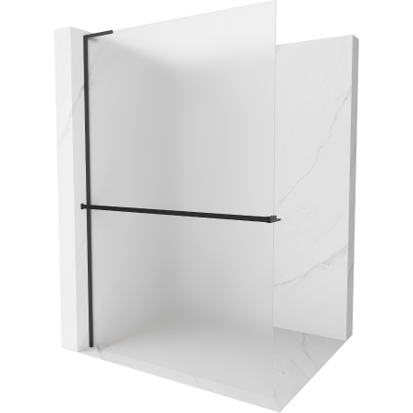 Mexen Kioto+ L paroi de douche avec étagère Walk-in 100 x 200 cm, givrée, noire - 800-100-123-70-30