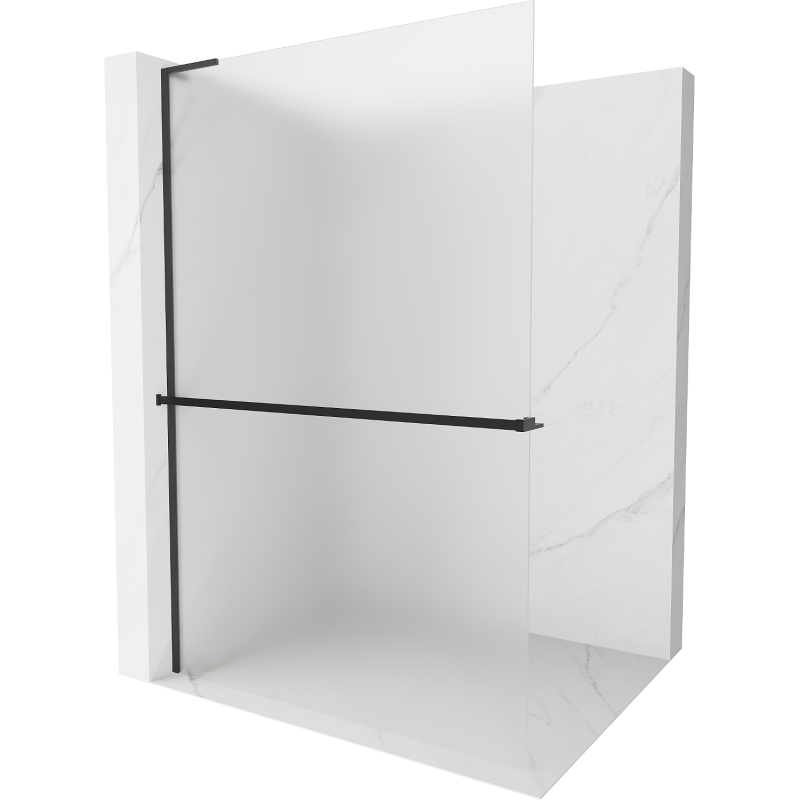 Mexen Kioto+ L paroi de douche avec étagère Walk-in 70 x 200 cm, givrée, noir - 800-070-123-70-30
