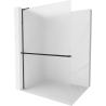 Mexen Kioto+ L paroi de douche avec étagère Walk-in 70 x 200 cm, givrée, noir - 800-070-123-70-30
