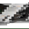 Mexen Kioto+ L paroi de douche avec étagère Walk-in 80 x 200 cm, transparent/opaque, laiton brossé - 800-080-123-65-35