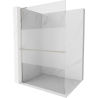 Mexen Kioto+ L paroi de douche avec étagère Walk-in 80 x 200 cm, transparent/opaque, nickel brossé - 800-080-123-97-35