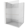 Mexen Kioto+ L paroi de douche avec étagère Walk-in 100 x 200 cm, transparent / givré, nickel brossé - 800-100-123-97-35