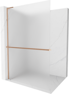 Mexen Kioto+ L paroi de douche avec étagère Walk-in 120 x 200 cm, givre, cuivre brossé - 800-120-123-65-30
