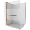 Mexen Kioto+ L paroi de douche avec étagère Walk-in 90 x 200 cm, transparent/douce, or rose - 800-090-123-60-35