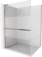 Mexen Kioto+ L paroi de douche avec étagère Walk-in 90 x 200 cm, transparent/douce, or rose - 800-090-123-60-35