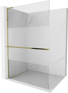 Mexen Kioto+ L paroi de douche avec étagère Walk-in 80 x 200 cm, transparent/givré, doré - 800-080-123-50-35