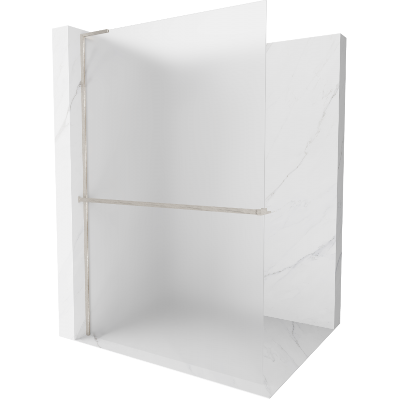 Mexen Kioto+ L paroi de douche avec étagère Walk-in 120 x 200 cm, verre dépoli, nickel brossé - 800-120-123-97-30