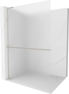 Mexen Kioto+ L paroi de douche avec étagère Walk-in 100 x 200 cm, verre dépoli, nickel brossé - 800-100-123-97-30