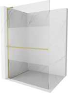 Mexen Kioto+ L paroi de douche avec étagère Walk-in 100 x 200 cm, transparent/givre, doré brossé - 800-100-123-55-35