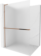 Mexen Kioto+ L paroi de douche avec étagère Walk-in 100 x 200 cm, givré, or rose - 800-100-123-60-30
