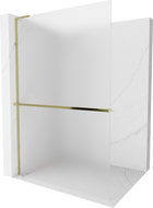 Mexen Kioto+ L paroi de douche avec étagère Walk-in 70 x 200 cm, givré, doré - 800-070-123-50-30