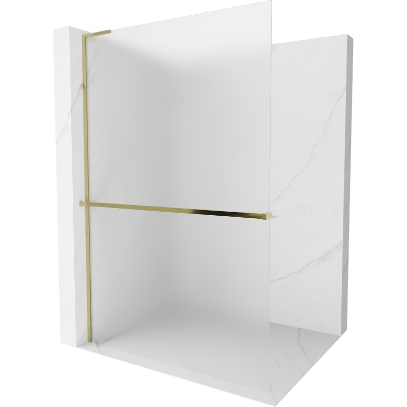 Mexen Kioto+ L paroi de douche avec étagère Walk-in 80 x 200 cm, givré, or - 800-080-123-50-30