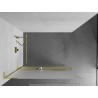 Mexen Kioto+ L paroi de douche avec étagère Walk-in 80 x 200 cm, givré, or - 800-080-123-50-30