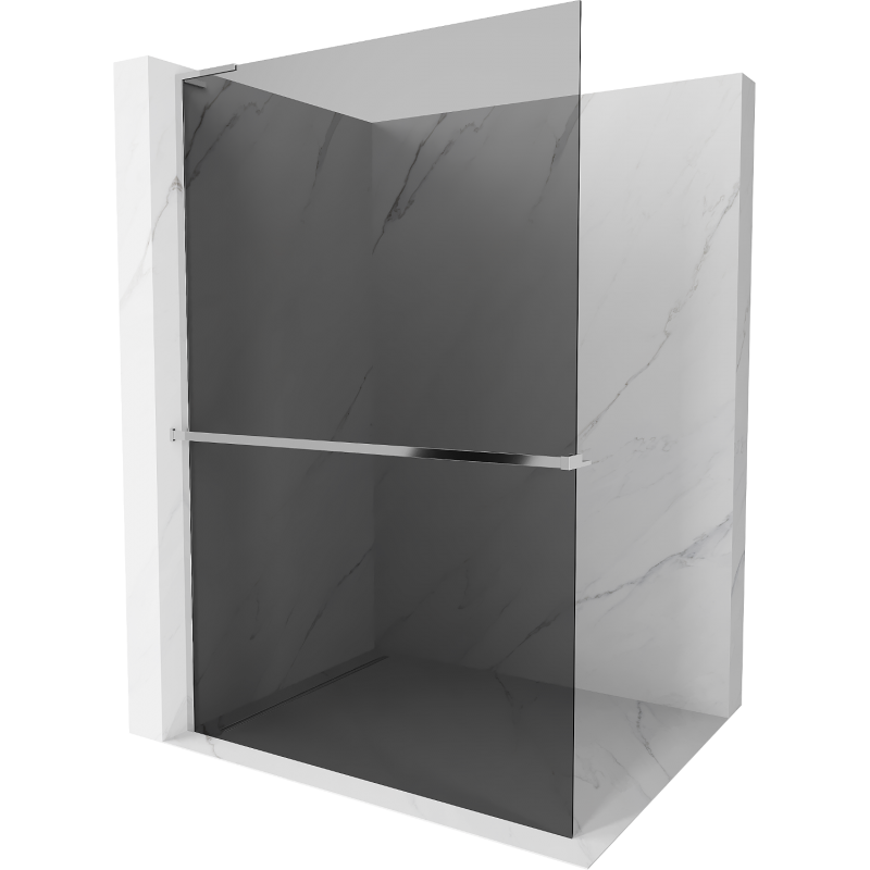 Mexen Kioto+ L paroi de douche avec étagère Walk-in 70 x 200 cm, graphit, chrome - 800-070-123-01-40