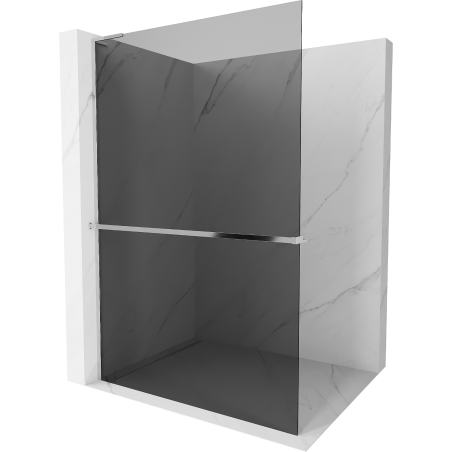 Mexen Kioto+ L paroi de douche avec étagère Walk-in 70 x 200 cm, graphit, chrome - 800-070-123-01-40