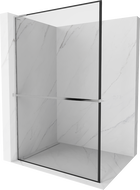 Mexen Kioto+ L cloison de douche avec étagère Walk-in 60 x 200 cm, cadre noir, chrome - 800-060-123-01-70