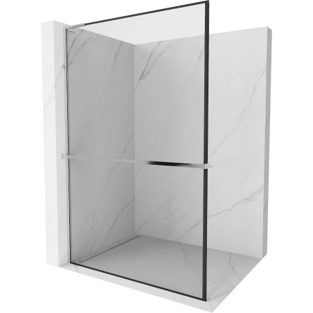 Mexen Kioto+ L paroi de douche avec étagère Walk-in 70 x 200 cm, motif noir, chrome - 800-070-123-01-70