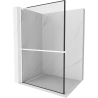 Mexen Kioto+ L paroi de douche avec étagère Walk-in 60 x 200 cm, motif noir, blanc - 800-060-123-20-70