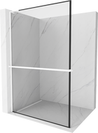 Mexen Kioto+ L paroi de douche avec étagère Walk-in 70 x 200 cm, motif noir, blanc - 800-070-123-20-70