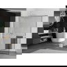 Mexen Kioto+ L paroi de douche avec étagère Walk-in 100 x 200 cm, motif noir, blanc - 800-100-123-20-70
