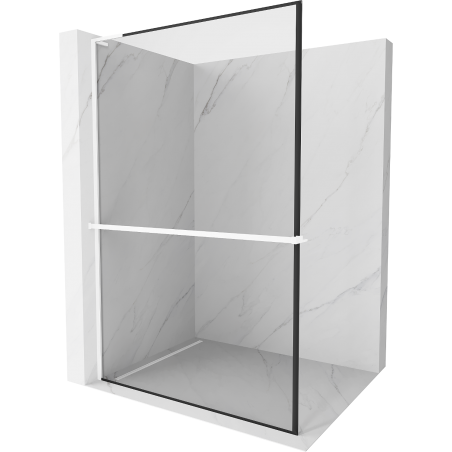 Mexen Kioto+ L paroi de douche avec étagère Walk-in 100 x 200 cm, motif noir, blanc - 800-100-123-20-70