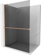 Mexen Kioto+ L paroi de douche avec étagère Walk-in 100 x 200 cm, graphite, laiton brossé - 800-100-123-65-40